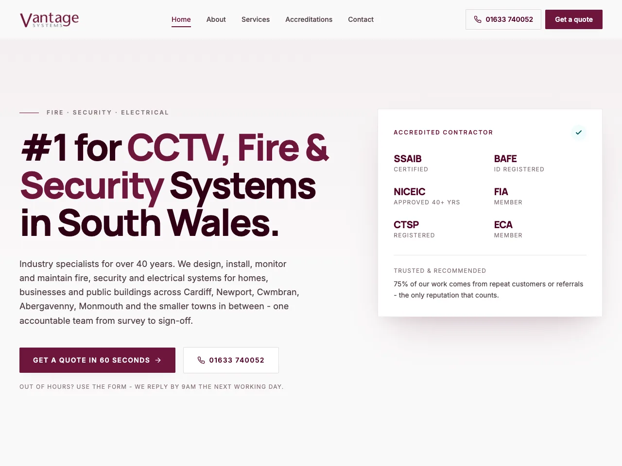 Vantage Systems - CCTV, fire and security systems for homes and businesses across South Wales